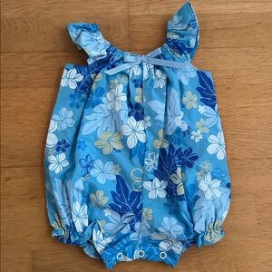 Hawaiian Blue Floral Baby Romper for baby